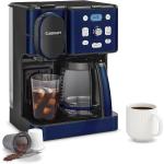 Cuisinart SS-16 Coffee Maker - 12-Cup Glass Carafe with Hot/Iced Brewing - Single-Serve Option - Compact Design in Navy Blue