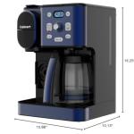 Cuisinart SS-16 Coffee Maker - 12-Cup Glass Carafe with Hot/Iced Brewing - Single-Serve Option - Compact Design in Navy Blue