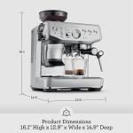 Breville Barista Express Impress BES876OLT - Bean-to-Cup Espresso Machine with Built-in Grinder - Olive Tapenade Limited Edition