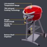 Char-Broil Patio Bistro TRU-Infrared Electric Grill - No Flare-Ups, Even Cooking - Small Outdoor Grill for Balconies - Red 20602109
