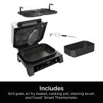 Ninja Foodi Smart XL Indoor Grill – 6-in-1 Air Fryer, Roaster & Dehydrator – Smart Thermometer, 2nd Gen, Black/Silver (DG551)