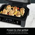 Ninja Foodi Smart XL Indoor Grill – 6-in-1 Air Fryer, Roaster & Dehydrator – Smart Thermometer, 2nd Gen, Black/Silver (DG551)