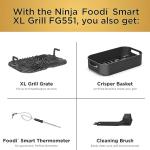 Ninja Foodi Smart XL 6-in-1 Indoor Grill & Air Fryer – Roast, Bake, Broil, Dehydrate – Smart Thermometer, Black/Silver (FG551