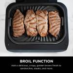 Ninja Foodi Smart XL 6-in-1 Indoor Grill & Air Fryer – Roast, Bake, Broil, Dehydrate – Smart Thermometer, Black/Silver (FG551