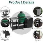 GDLF Grill Table for Big Green Egg Style Grills, Heavy Duty Outdoor Grill Station Prep Table, Metal Green Egg Stand with Storage Compatible with Large Big Green Egg,Kamado Joe