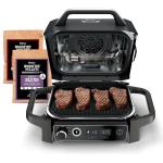 Ninja OG701 Woodfire Electric Grill & Smoker – 7-in-1 Pellet Grill, Air Fryer – Portable, Grey (Renewed)"
