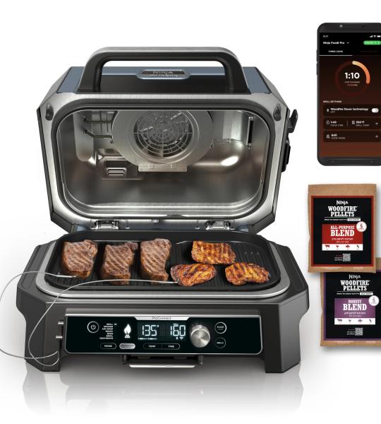 Ninja OG951 Woodfire Pro XL Grill & Smoker with Bluetooth & Air Fryer